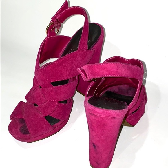Shoes - Jessica Simpson Platform Heels Open Toe Pink Size7